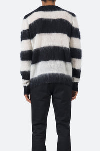 ニット・セーター IONSEOUL Mohair Striped Knit Mohair Striped Sweater - Black/White – crownandcaliber72.com